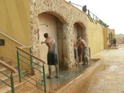 Dead Sea. Shower on the beach. Jordan, photo
